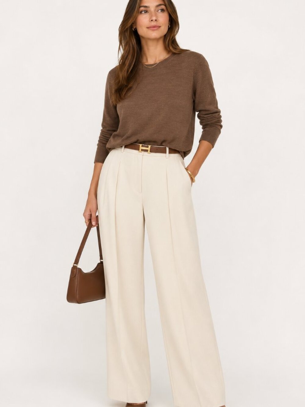 100% Merino Wool Tan Banana Republic Crewneck Sweater L